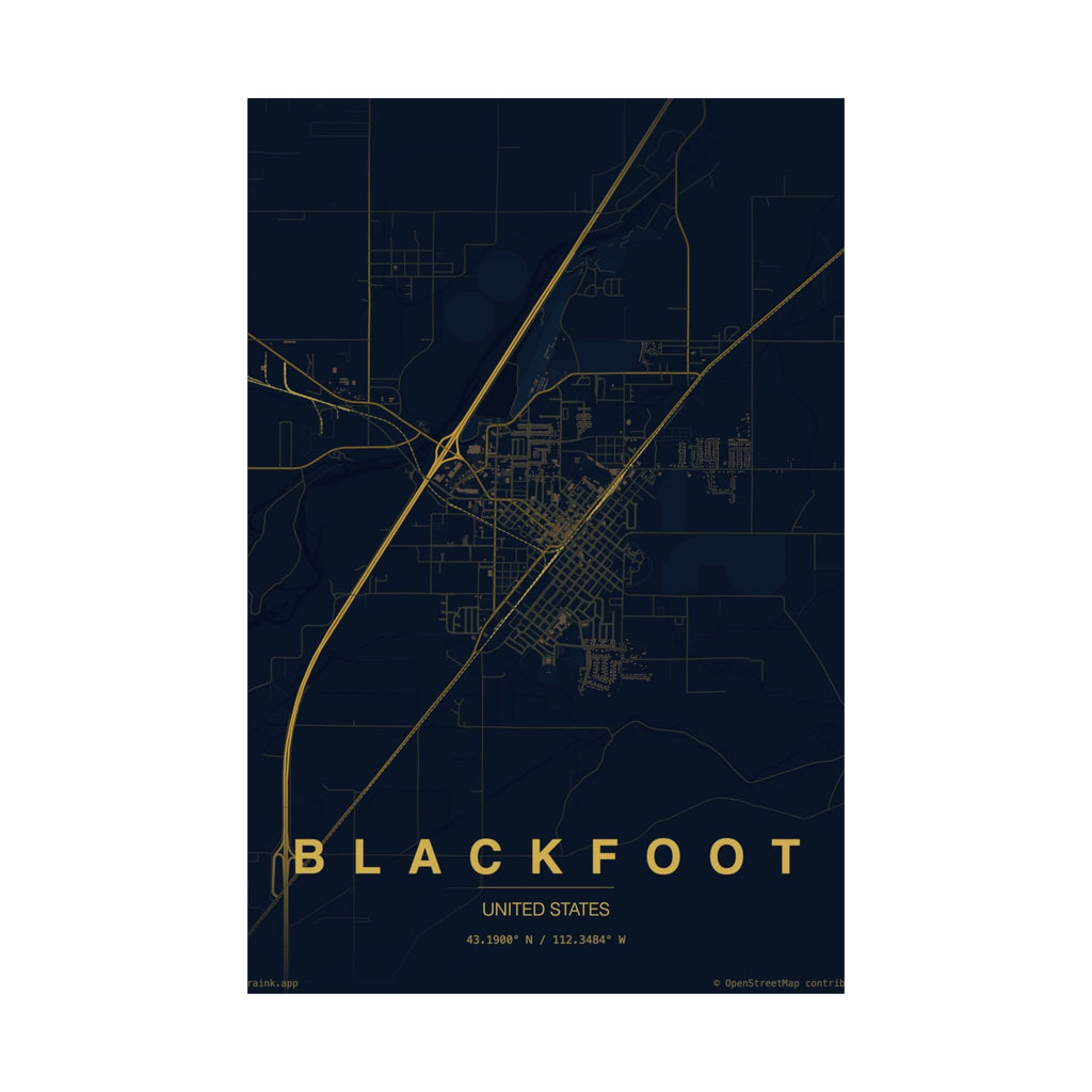 Blackfoot City Map Poster — Matte Vertical Wall Art