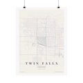 Twin Falls Minimal City Map Poster — Vertical Wall Art