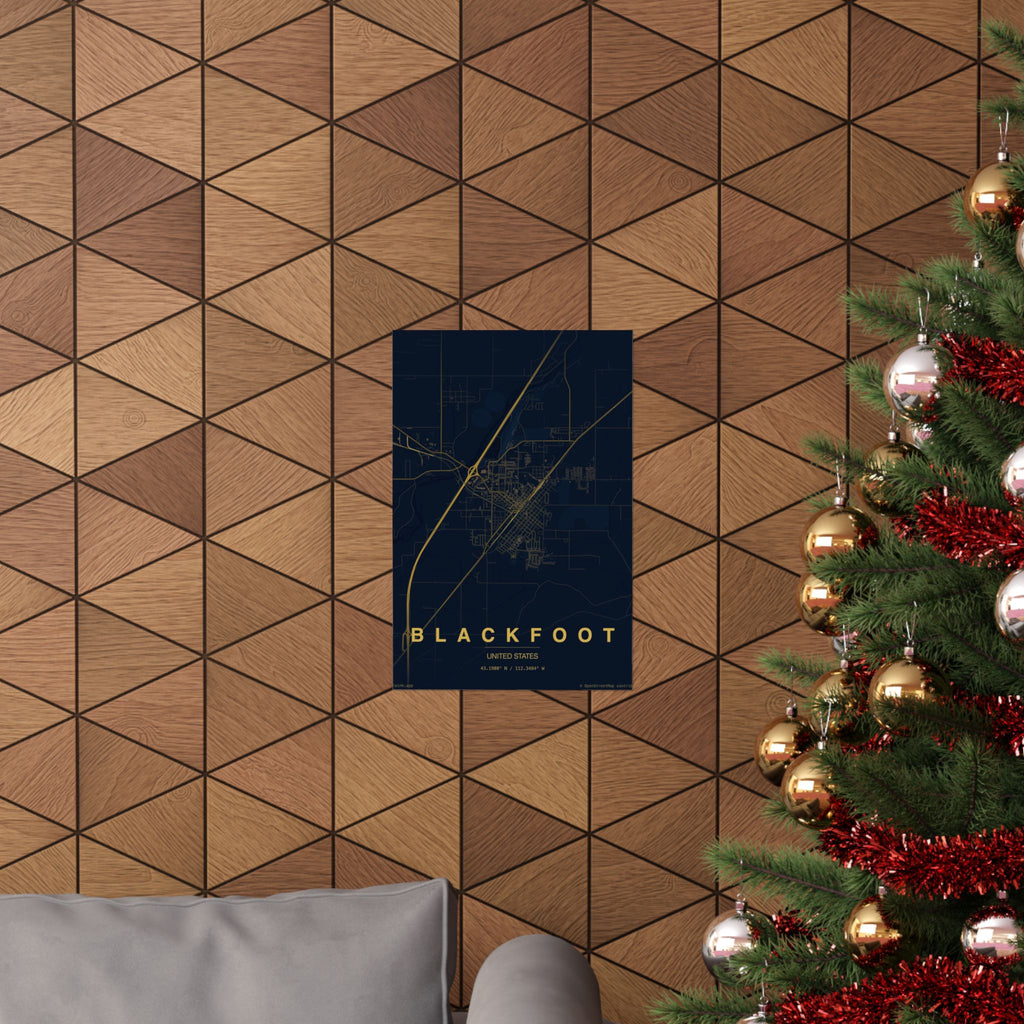 Blackfoot City Map Poster — Matte Vertical Wall Art